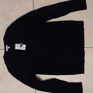 Bead-embellished Black Cardigan